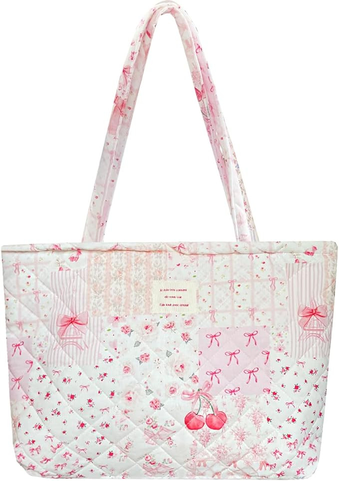 Sunwel Fashion Top Zipper Floral Quilted Bag Small Tote Bag for Women | Amazon (US)