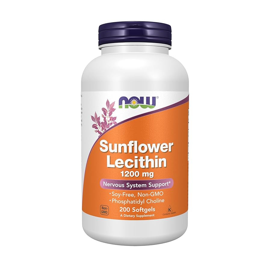 NOW Supplements, Sunflower Lecithin 1200 mg with Phosphatidyl Choline, 200 Softgels | Amazon (US)