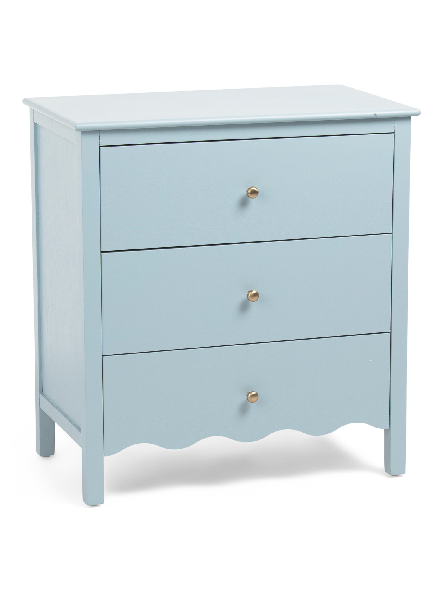30x28 Scalloped 3 Drawer Accent Table | TJ Maxx