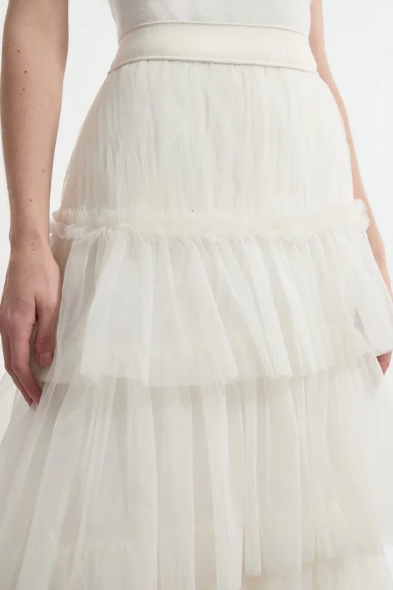 Tulle Layered Woven Maxi Skirt | Karen Millen UK + IE + DE + NL