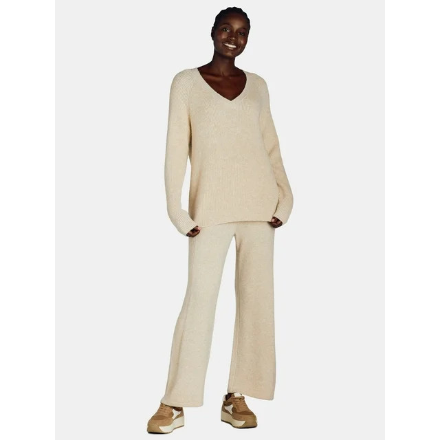 Time and Tru Woman's Long Sleeve Sweater and Pants Set, 2-Piece, Sizes XS-XXXL | Walmart (US)