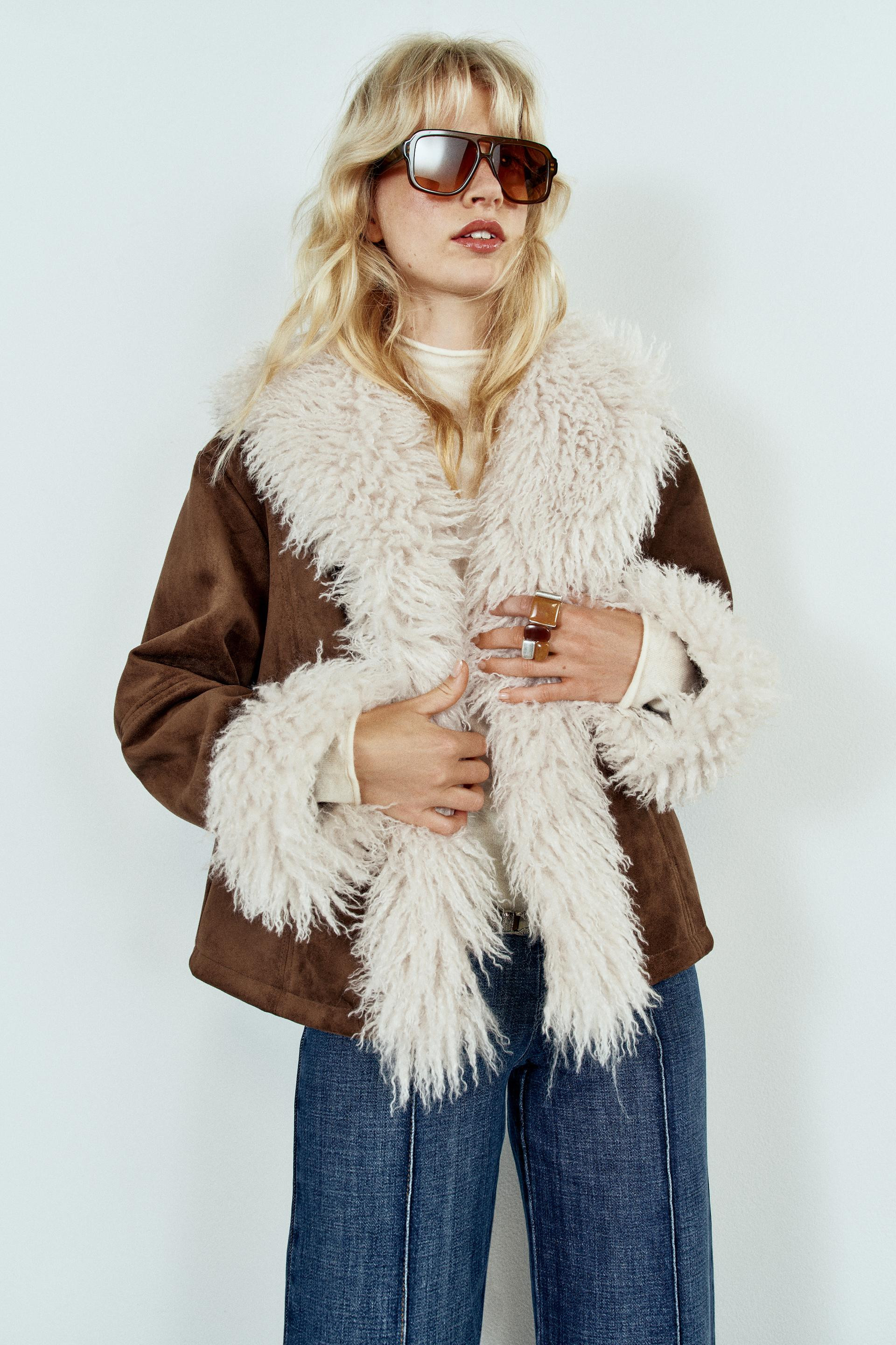 Zara - Short Double-Faced Jacket - Women - Dark Brown - Women | Zara US