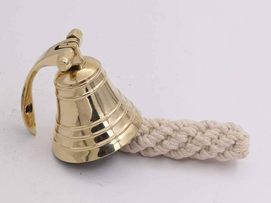 2" Polished Brass Bell Quality Marine Wall Mounted Ship Hanging Bell Perfect for Dinner, Indoor, ... | Amazon (US)