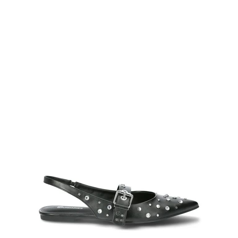 No Boundaries Women's Studded Slingback Flats | Walmart (US)