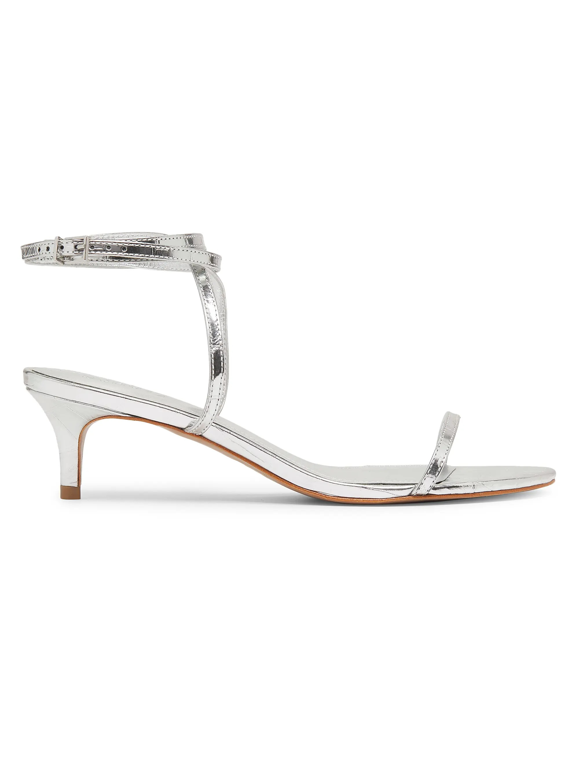 Shop Schutz Sherry 50MM Metallic Leather Sandals | Saks Fifth Avenue | Saks Fifth Avenue