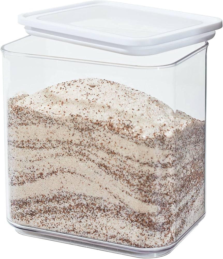 iDesign Recycled Plastic 13.3-Cup Stackable Kitchen and Pantry Storage Canister, Clear/White | Amazon (US)