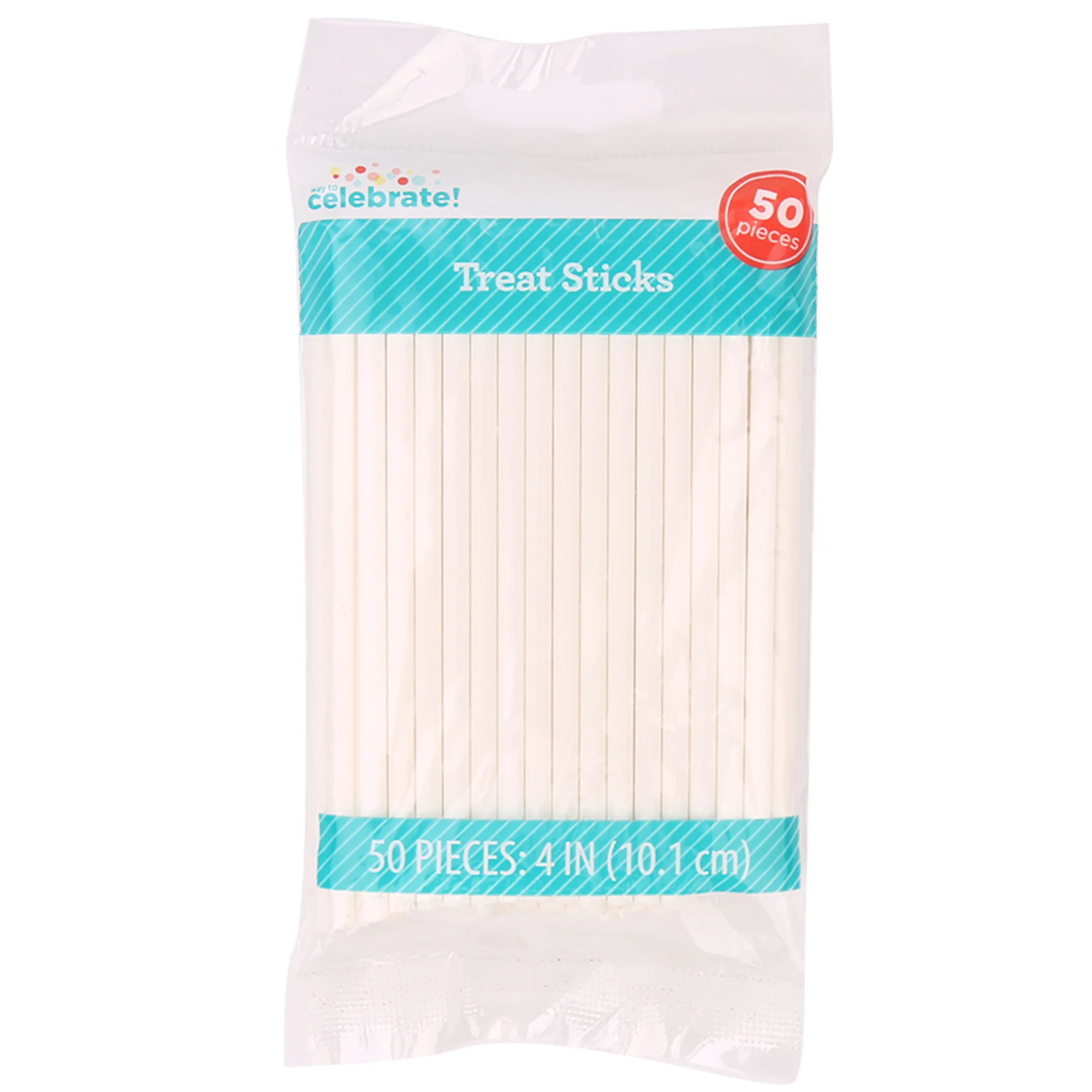 4in White Treat Sticks, Paper, Way to Celebrate, 50 Pieces | Walmart (US)