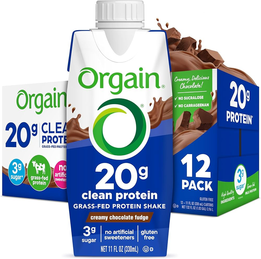 Orgain Clean Protein Shake, Grass Fed Dairy, Creamy Chocolate Fudge - 20g Whey High Protein, Kosh... | Amazon (US)
