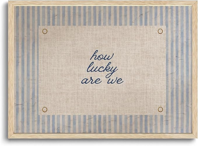 AYHSSMO Vintage Framed Wall Art How Lucky Are We Print Farmhouse Wall decor Quote Poster Vintage ... | Amazon (US)