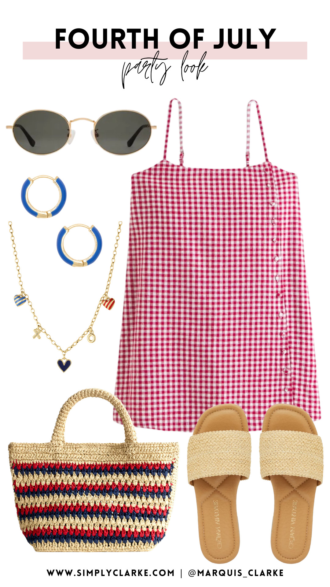 Fourth of July party look! Red gingham, patriotic details, and the cutest summer accessories. This Fourth of July look is giving backyard BBQs, fireworks, and small-town summer nights!

 

 #LTKootd #LTKmomlife #LTKSeasonal