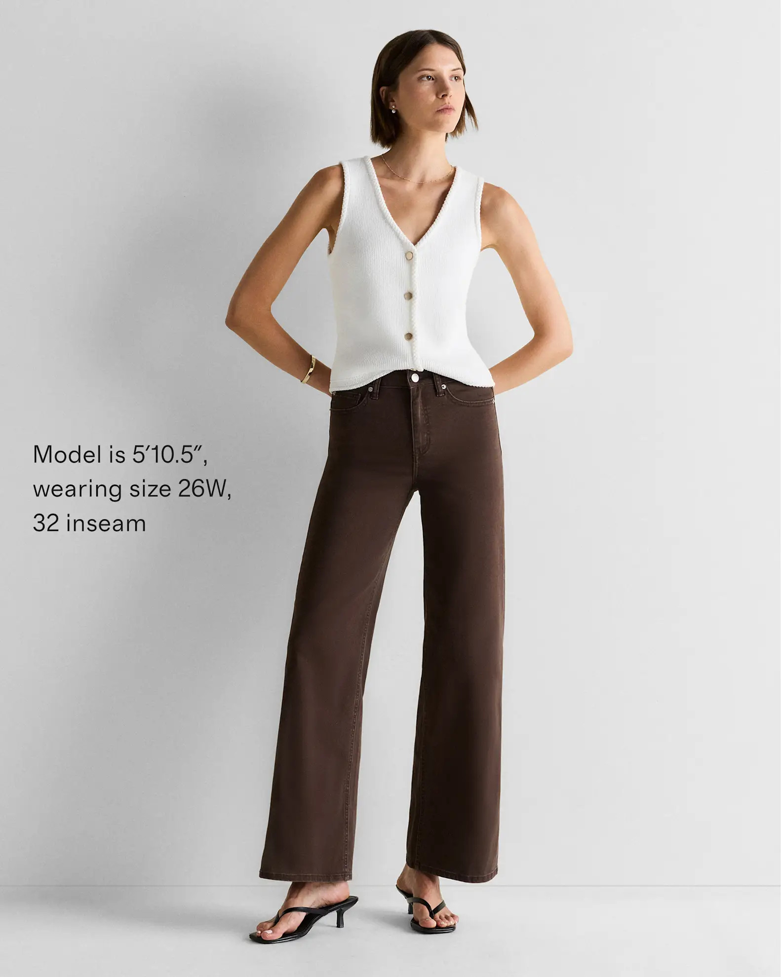 Bella Stretch Wide Leg Jeans in Coffee Bean Brown | Quince