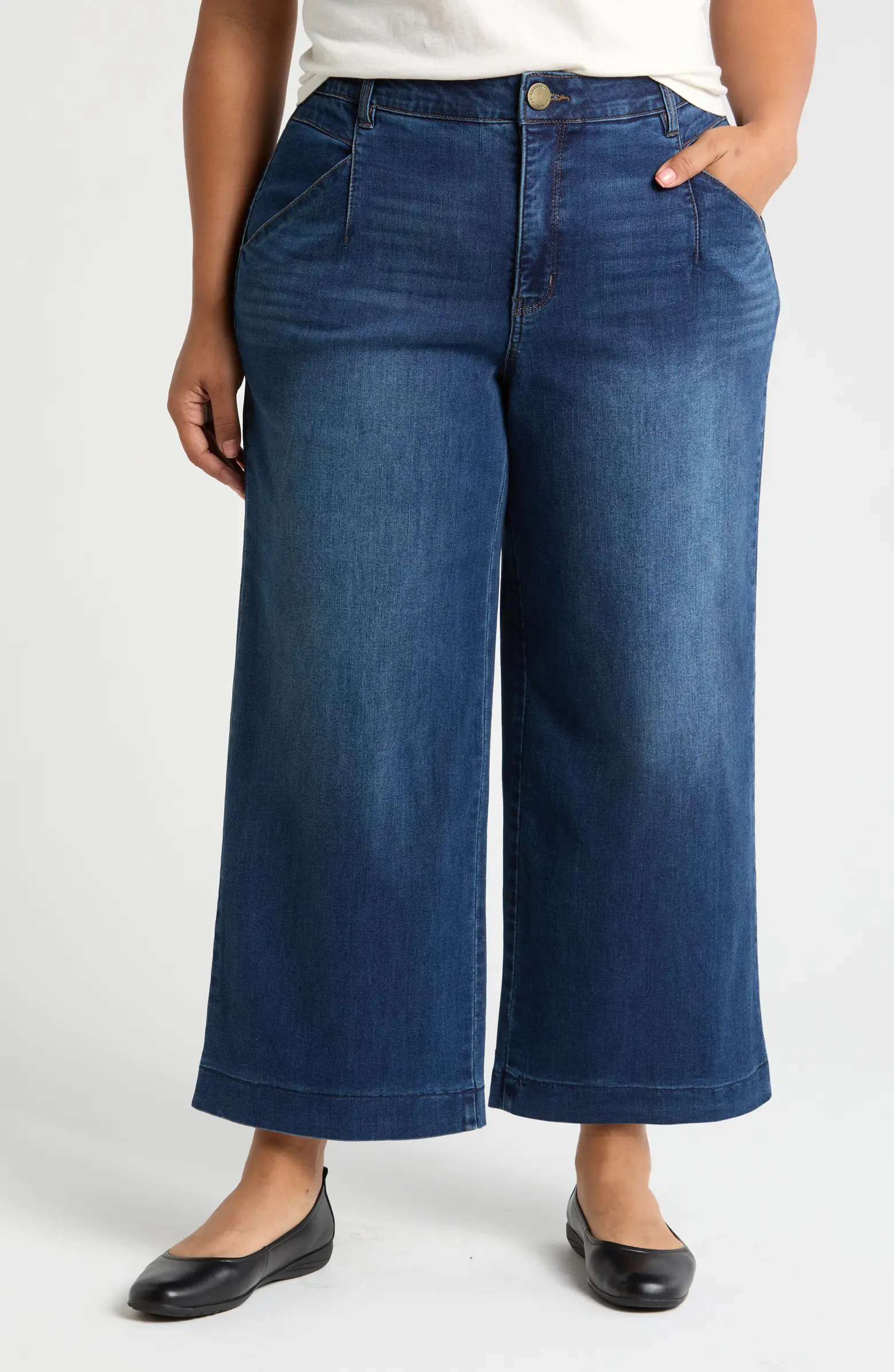 Wit & Wisdom 'Ab'Solution Skyrise V-Pocket Wide Leg Jeans | Nordstrom | Nordstrom
