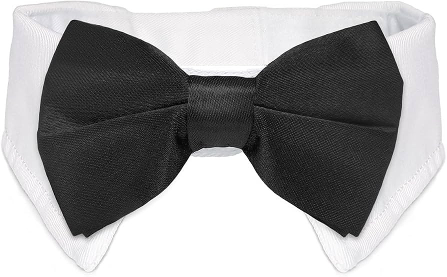 Cat Tuxedo Collar, KOOLMOX Black Dog Bow Tie with Handcrafted Adjustable Suit White Collar, Forma... | Amazon (US)