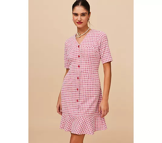 Isaac Mizrahi Live! Regular Chenille Yarn Knit Tweed Dress - QVC.com | QVC