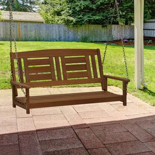 Ormond Hardwood Hanging Porch Swing with Chain by Havenside Home | Bed Bath & Beyond