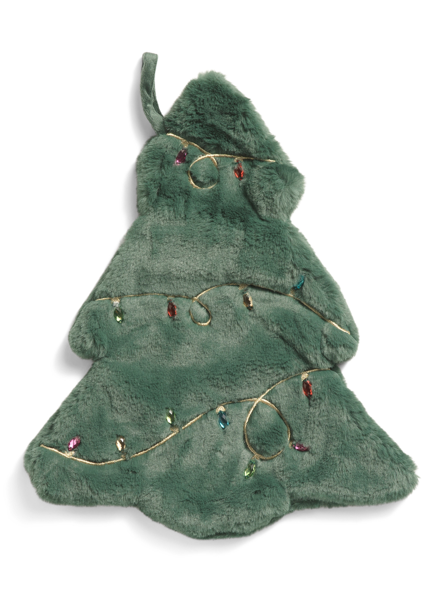 String Lights Christmas Tree Shaped Stocking | TJ Maxx