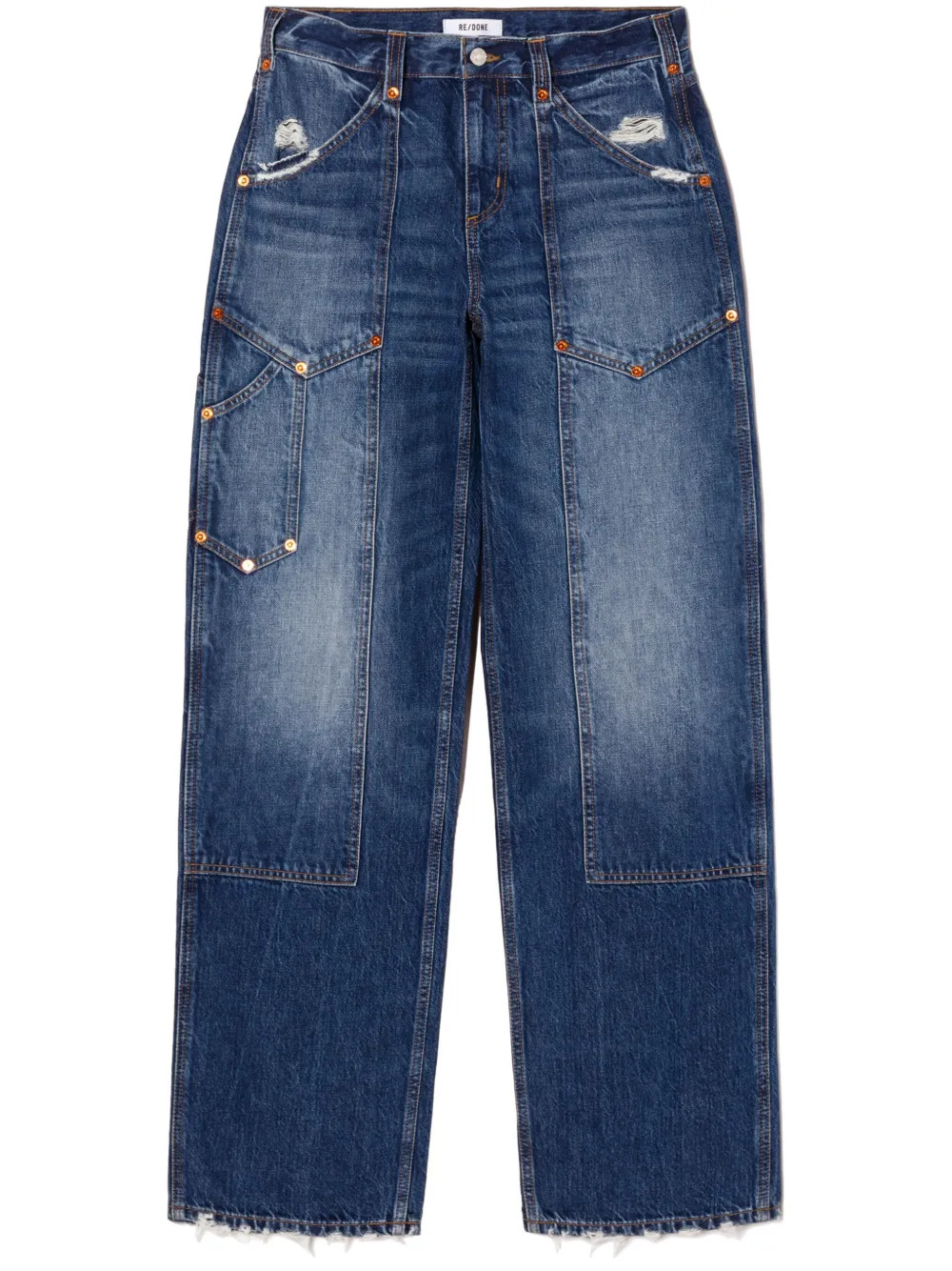 RE/DONE Workwear Straight Jeans | Blue | FARFETCH | Farfetch Global