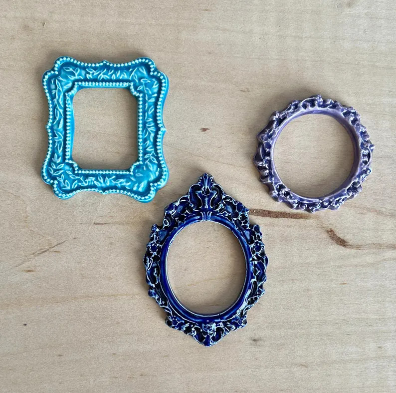 Ceramic Mini Picture Frames, 3pcs, variety of shapes, choice of colors, mosaic and craft supplies... | Etsy (US)