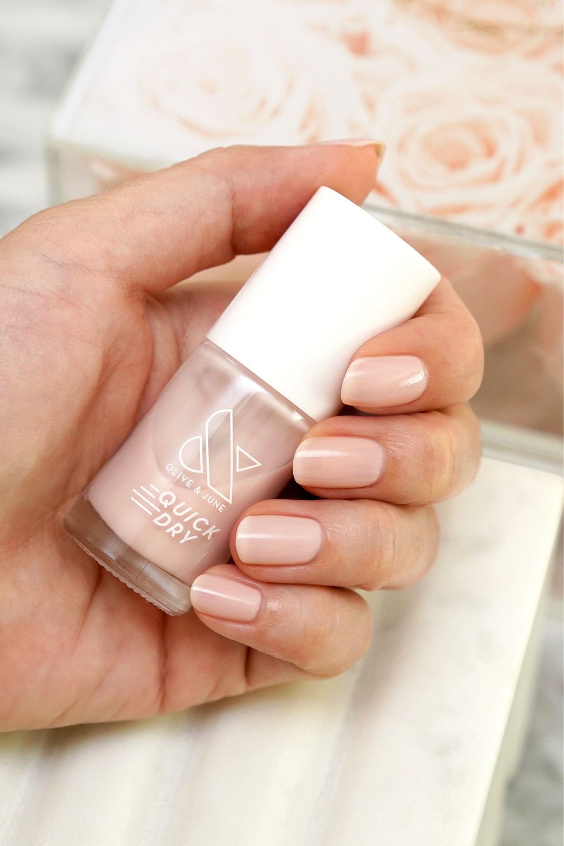 Best sheer jelly baby pink nail polish Olive & June quick dry in Sandy

#LTKbeauty