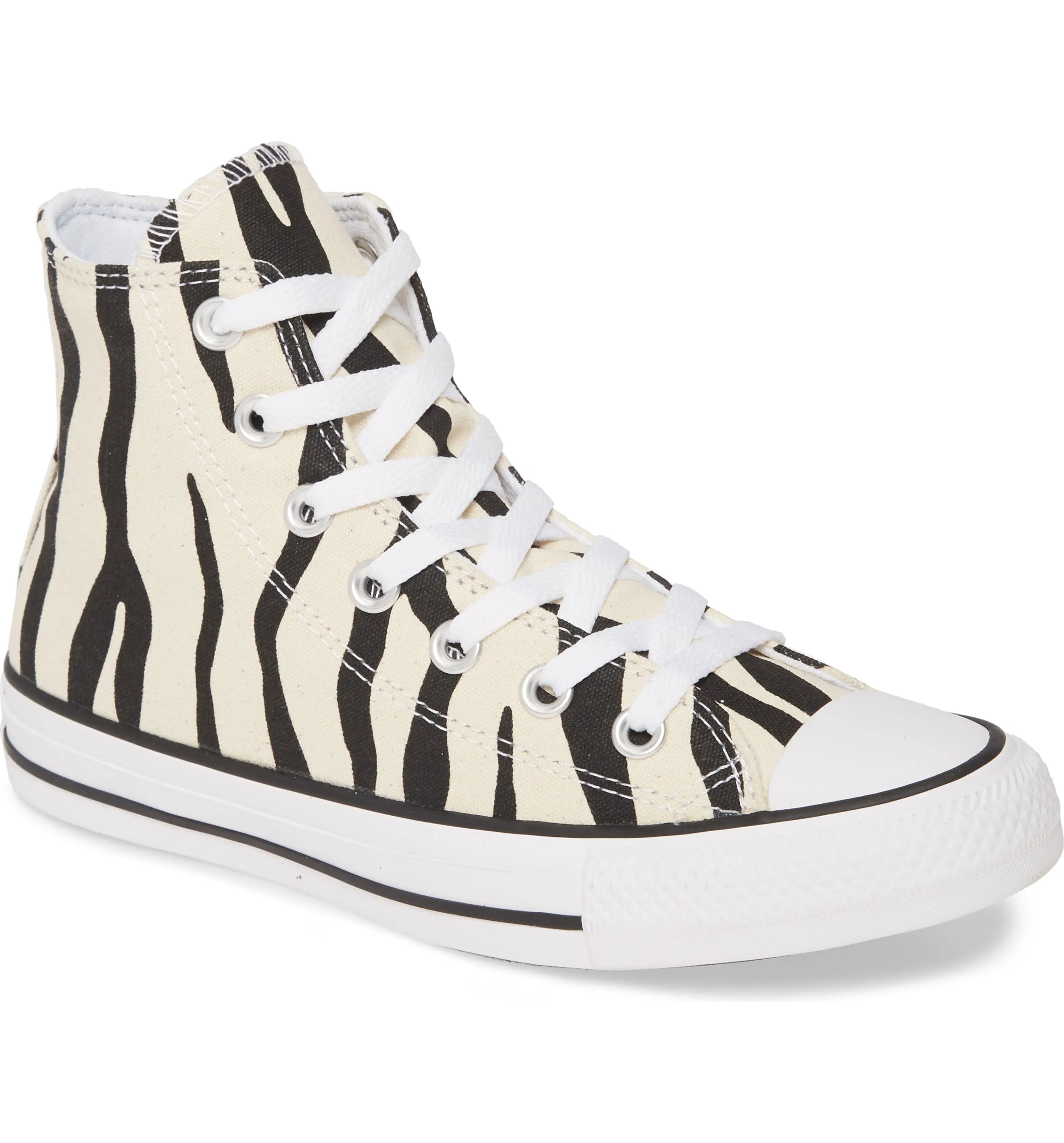 Chuck Taylor® All Star® Zebra Stripe High Top Sneaker | Nordstrom