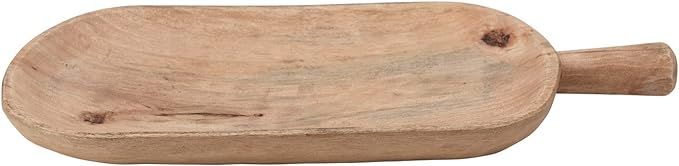 Creative Co-Op Hand-Carved Mango Wood w/Handle Tray, 20" L x 12" W x 2" H, Natural | Amazon (US)