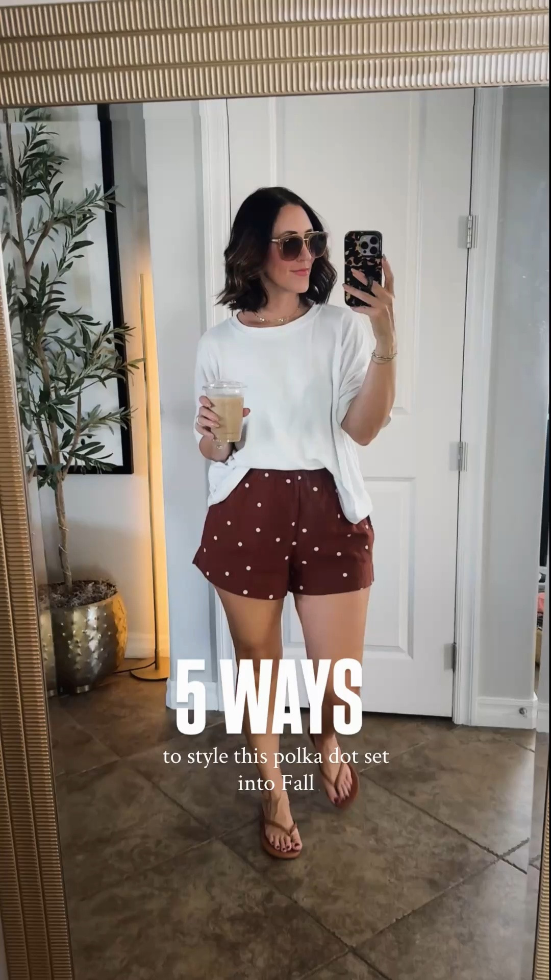 5 ways to style this polka dot set into fall 🍂 As a 40-something mom, I’m all about pieces that work harder — happy hour, errands, school pickup, coffee runs, and weekend layering, all from one set.

	•	Polka dot tank — size Small
	•	Polka dot shorts — size Small
	•	White tee — size Small
	•	Graphic tee — size Small
	•	Jeans — size 27
	•	Denim shirt — size medium
	•	Sneakers — size Small
	•	sandals — size 8
	•	jelly Kitten heels — size 7.5

Linking every piece plus the shoes, bag, and layers for each look below! 🤎

#momstyle #falloutfits #polkadotset #casualstyle #outfitinspo”

#LTKmomlife #LTKOver40 #LTKSaleAlert