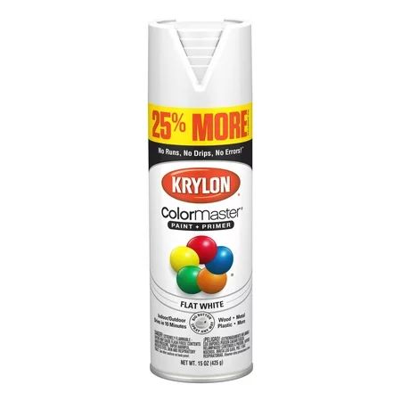 Krylon® ColorMaster Paint + Primer Flat White, 15-Oz | Walmart (US)