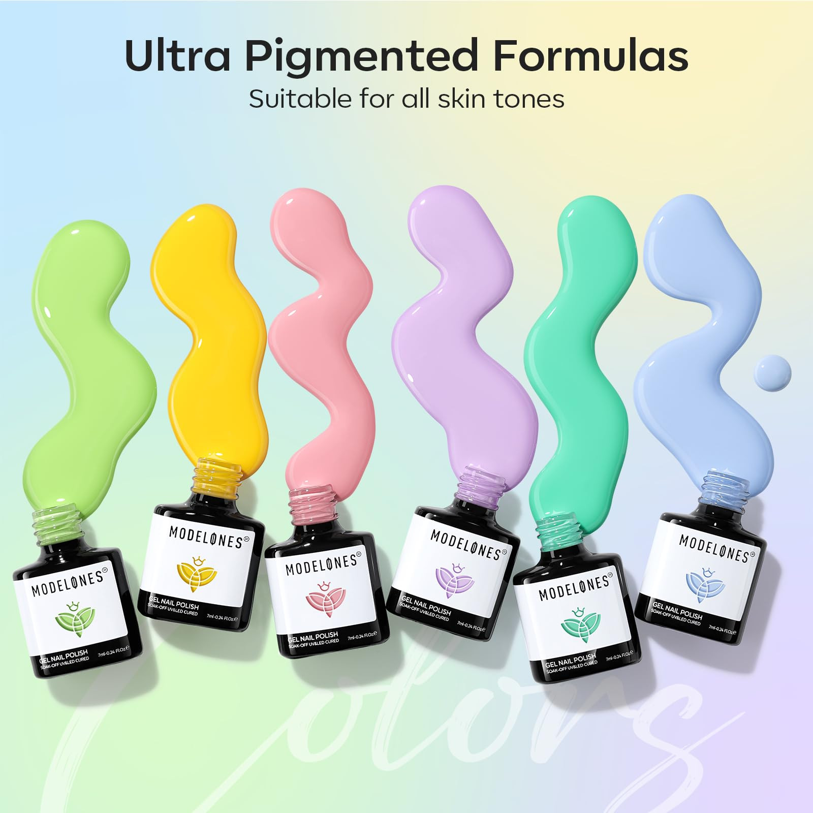 modelones Spring Gel Nail Polish Set, 6 Colors Pastel Yellow Green Pink Purple Blue Shades Pale M... | Amazon (US)