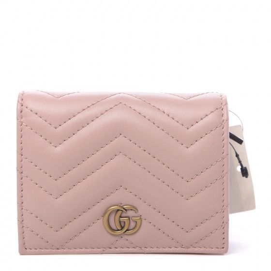 Calfskin Matelasse GG Marmont Card Case Perfect Pink | Fashionphile