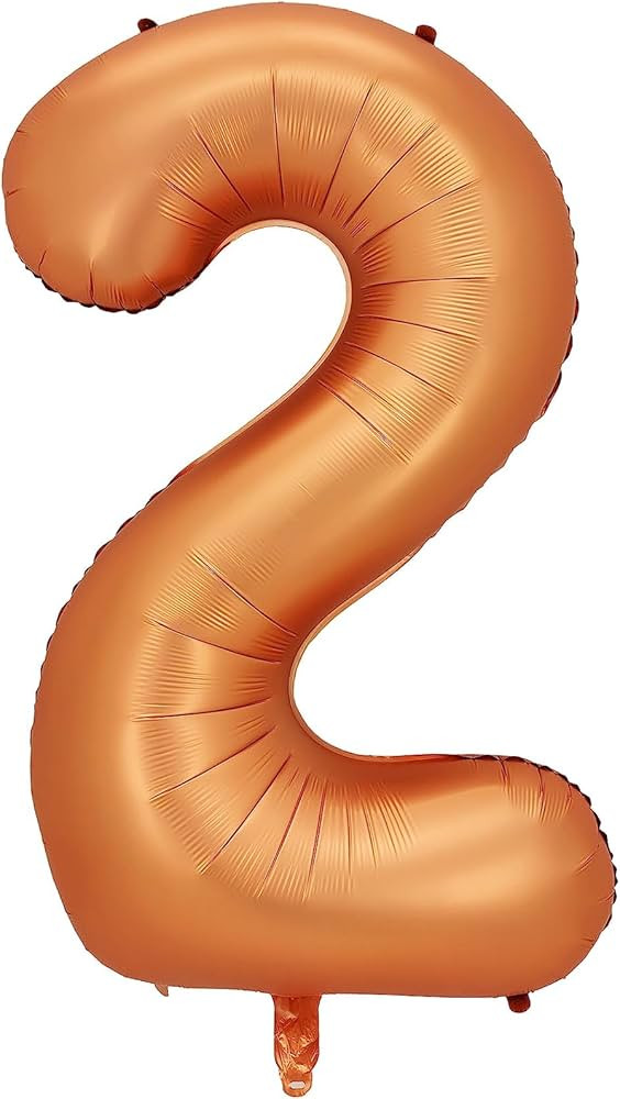 FINGCRO Orange Foil Balloons Number 2, 40 inch | Amazon (US)