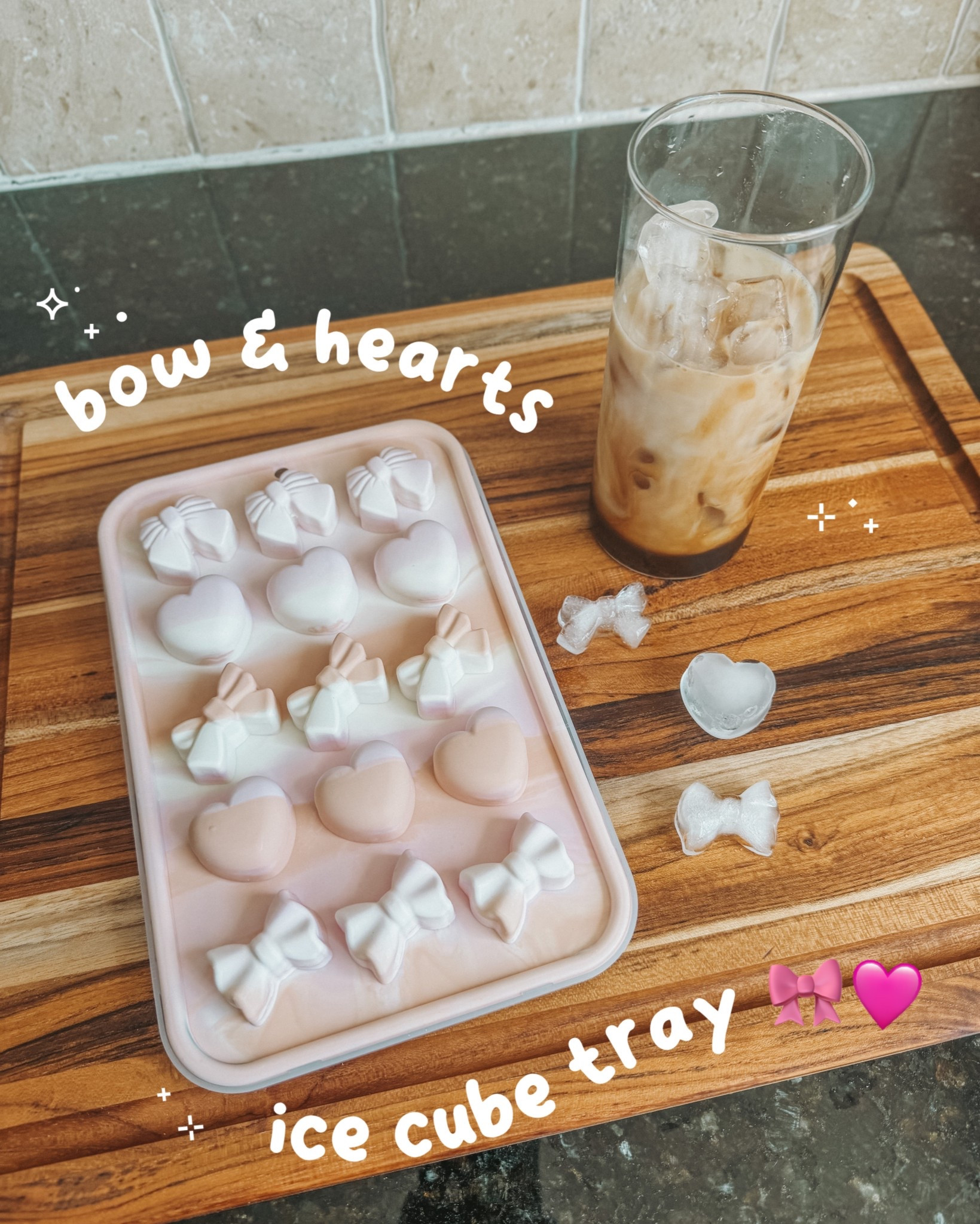 LOVE my new hearts & bows ice cube tray! It’s also so easy to use #LTKcoffee #icecubetray #drinkaccessories