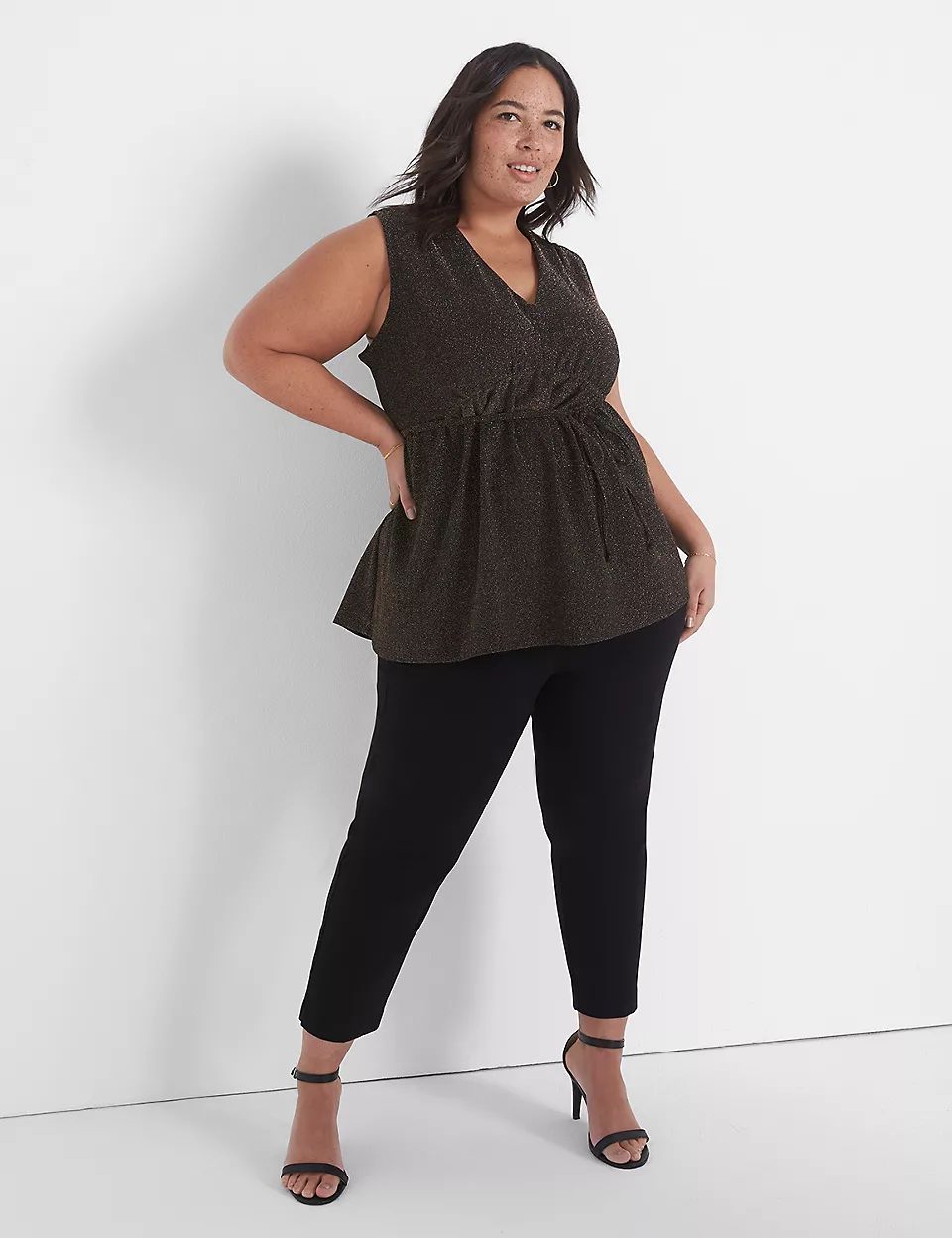 Empire-Waist Metallic Knit Top | Lane Bryant (US)