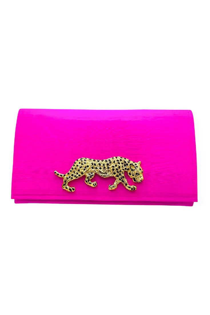 Garland Bags Cindy Hot Pink Leopard Clutch | The Willow Tree