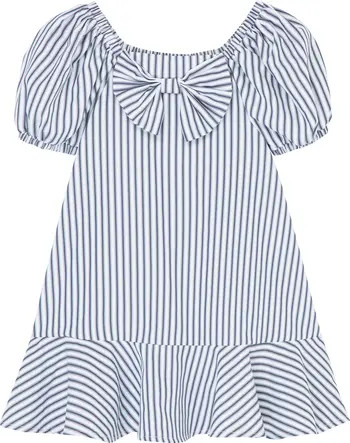 Kids' Stripe Puff Sleeve Dress | Nordstrom