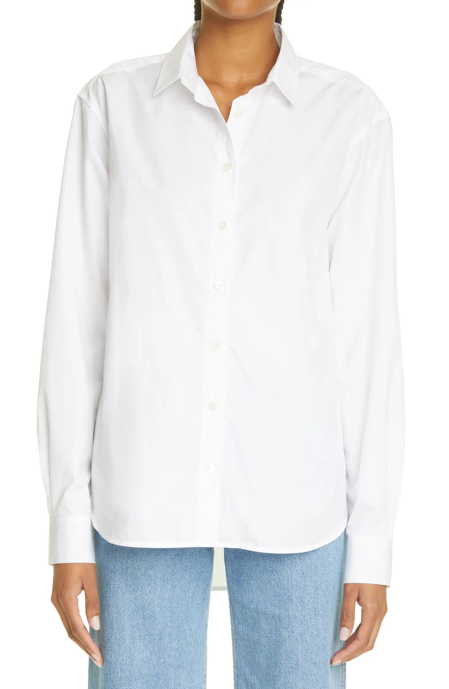 Totême Signature Organic Cotton Poplin Button-Up Shirt | Nordstrom | Nordstrom