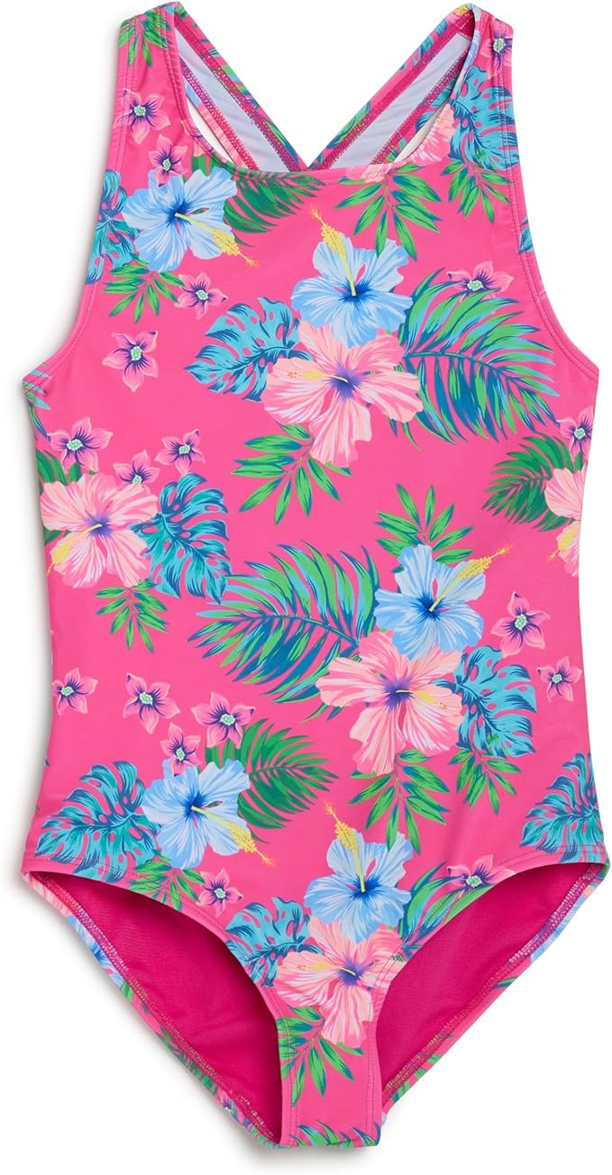 Lands' End Girls' UPF 50+ Stretch Crisscross Back One Piece Swimsuit | Amazon (US)