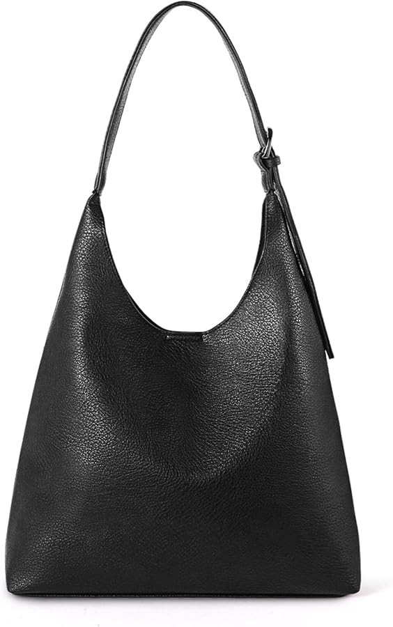 Hobo Bag for Women, Vegan Leather Slouchy Shoulder Handbags Purses for Women with Adjustable Stra... | Amazon (US)