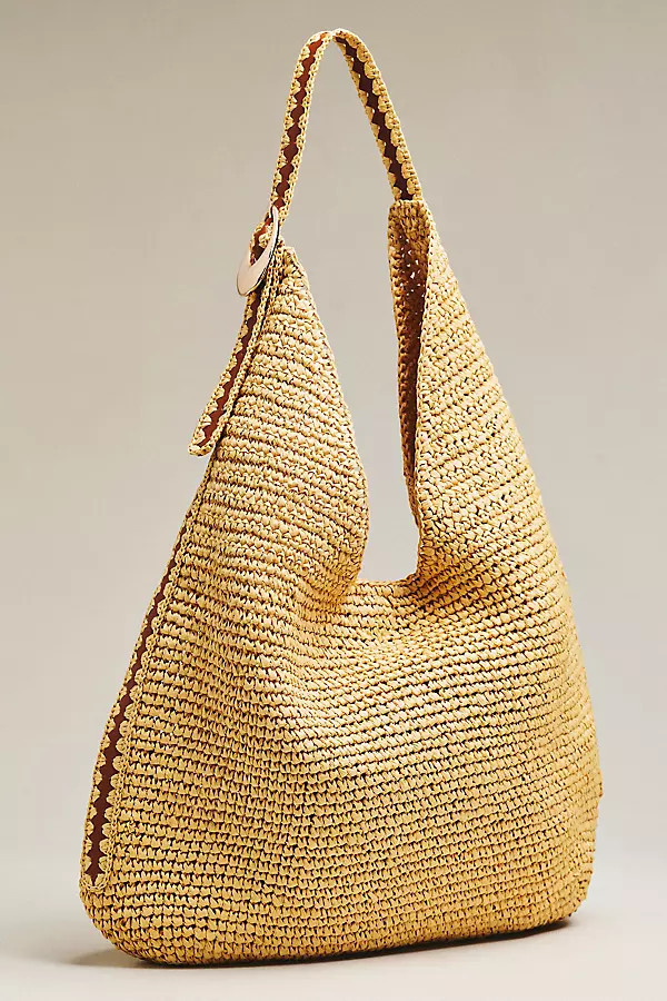 Love Knot Mini Whipstitch Raffia Slouchy Bag | Anthropologie (US)
