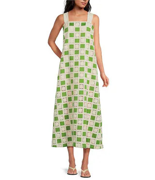 Long Sleeveless Square Neck Pillar Gown | Dillard's