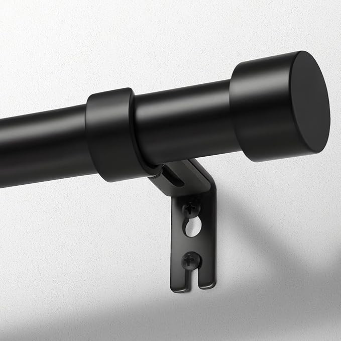 Zeerobee Curtain Rods for Windows 32 to 240, Black Curtain Rod, Adjustable 1 Inch Heavy Duty Outd... | Amazon (US)