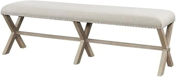 Modern Farmhouse Bench, Dining Bench, Light Tan | Amazon (US)