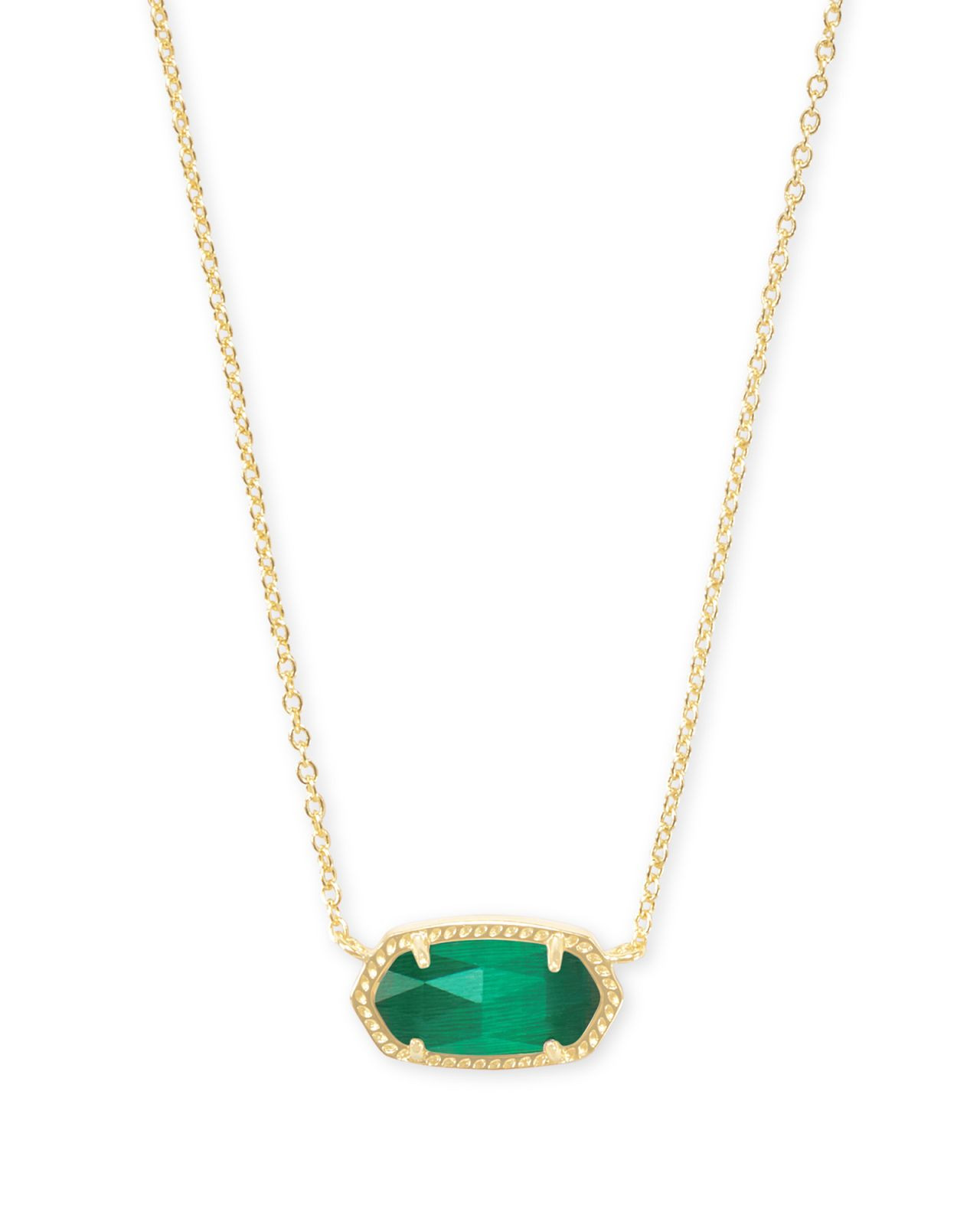 Elisa Gold Pendant Necklace in Emerald Cat’s Eye | Kendra Scott