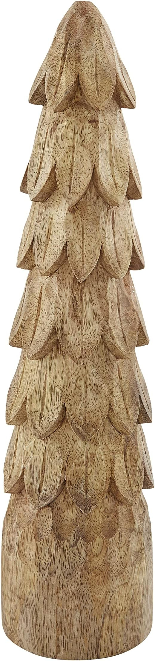 Mud Pie Christmas Wooden Carved Tree Sitter, Medium, 15 1/2" x 3 1/2" Dia, Brown | Amazon (US)