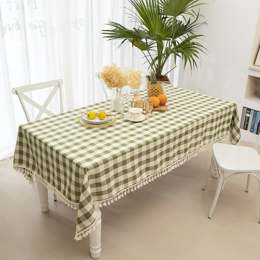 Midsummer Breeze Buffalo Plaid Rectangular Tablecloth-Cotton Gingham Table Cloth for Kitchen Rest... | Amazon (US)