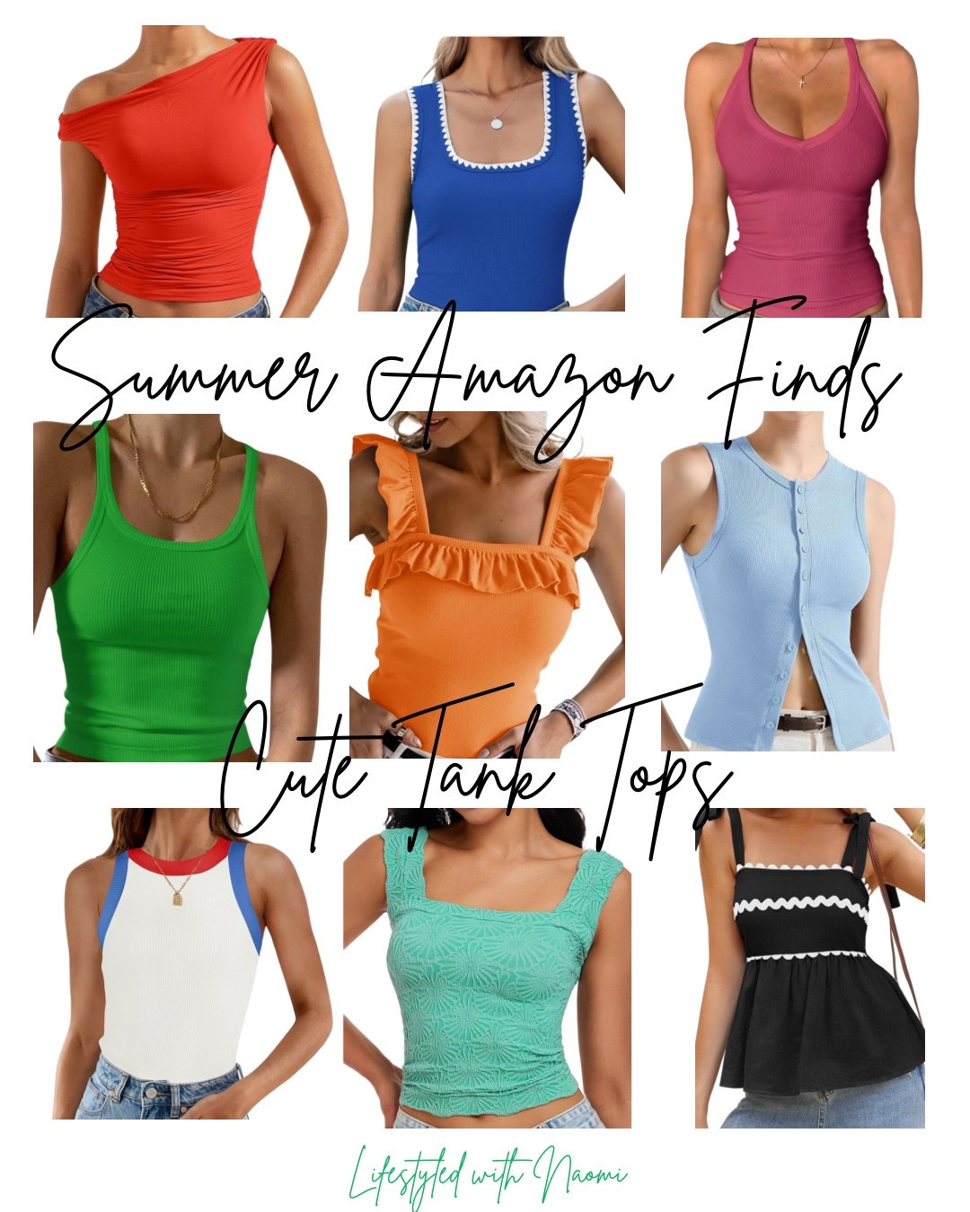 Bright, bold, and Amazon-approved! These tanks are perfect for summer layering, pool days, or casual cute fits. I linked all of my faves so you can grab yours before they’re gone!
Tap to shop directly on my LTK.

#AmazonFashionFinds #SummerStyle #LTKUnder50 #LTKSeasonal #AmazonStyle #TankTopSeason #ColorfulCloset #LTKAmazonFinds #LifestyledWithNaomi

#LTKFindsUnder50 #LTKSeasonal