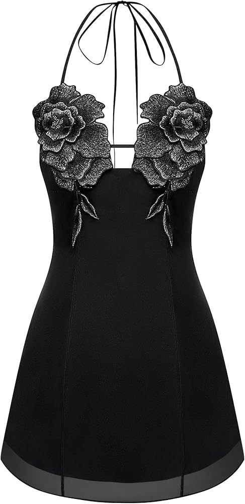 JW PEI Women's Flower Embroidered Mini Dress | Amazon (US)