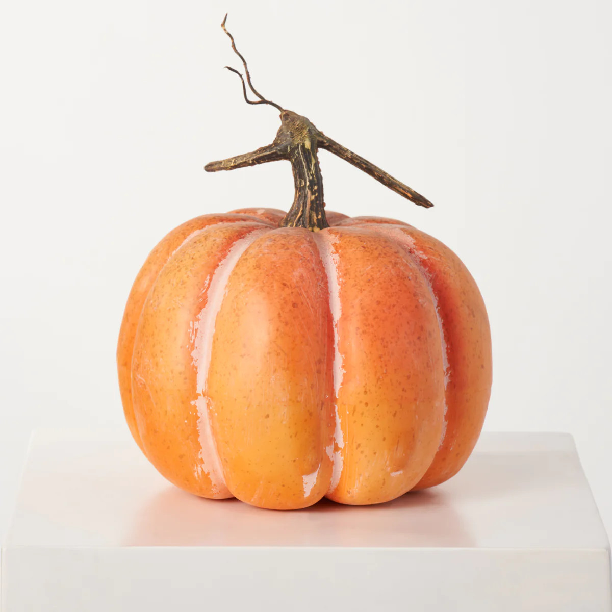 Weathered Orange Large Round Speckled Pumpkin Thanksgiving Fall Home Décor | Darby Creek Trading