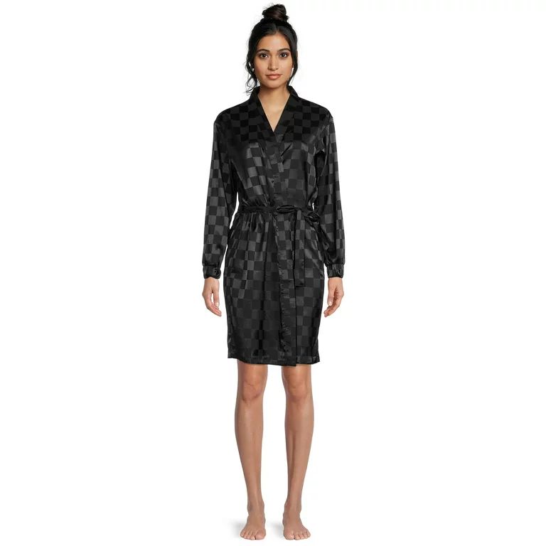Lissome Women's and Women's Plus Satin Checkered Robe | Walmart (US)