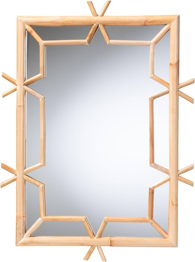 Bali & pari Jasani Geometric Natural Rattan Frame Wall Mirror | Amazon (US)
