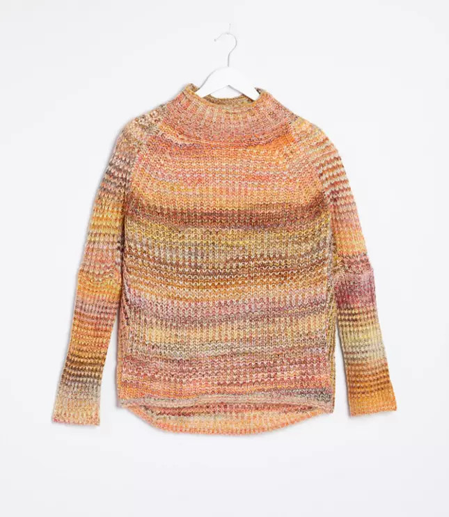Lou & Grey Spacedye Ribbed Poncho Sweater | LOFT